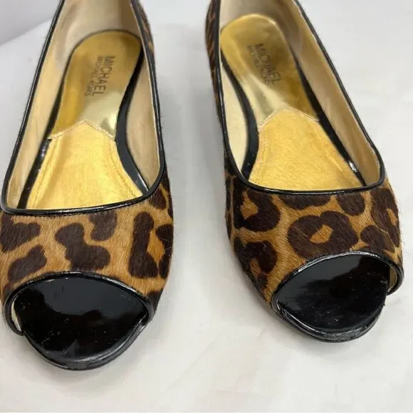 MICHAEL Michael Kors Cheetah Peep Toe Low Wedge - Picture 4 of 8
